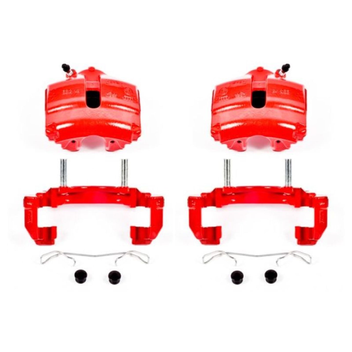 Powerstop Front Red Calipers w/Brackets - Pair for 08-09 Audi TT [MPN: psbS2974A]_1888008