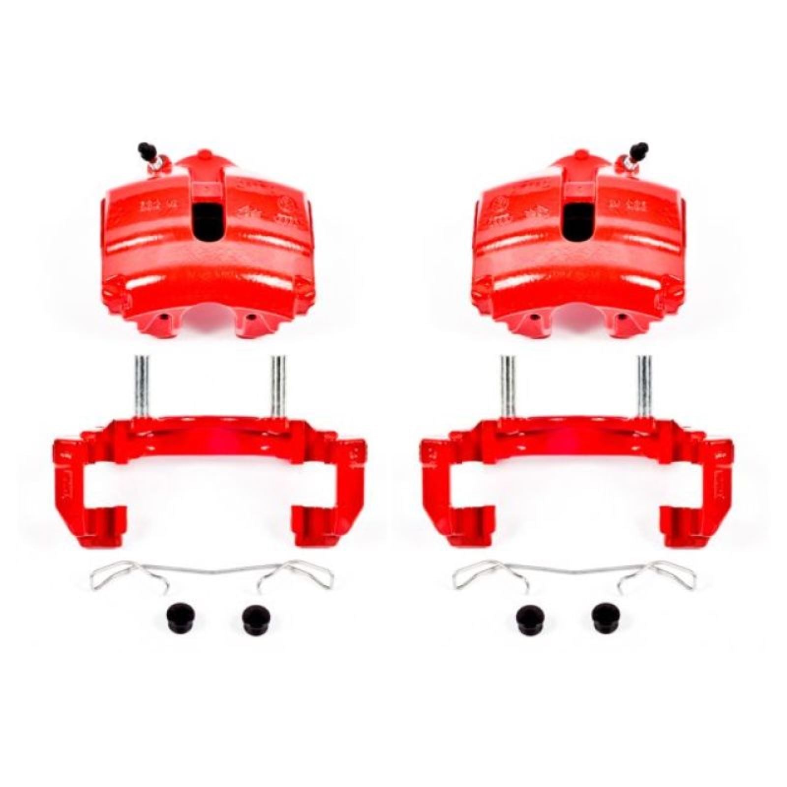 Powerstop Front Red Calipers w/Brackets - Pair for 08-09 Audi TT [MPN: psbS2974A]_1888008