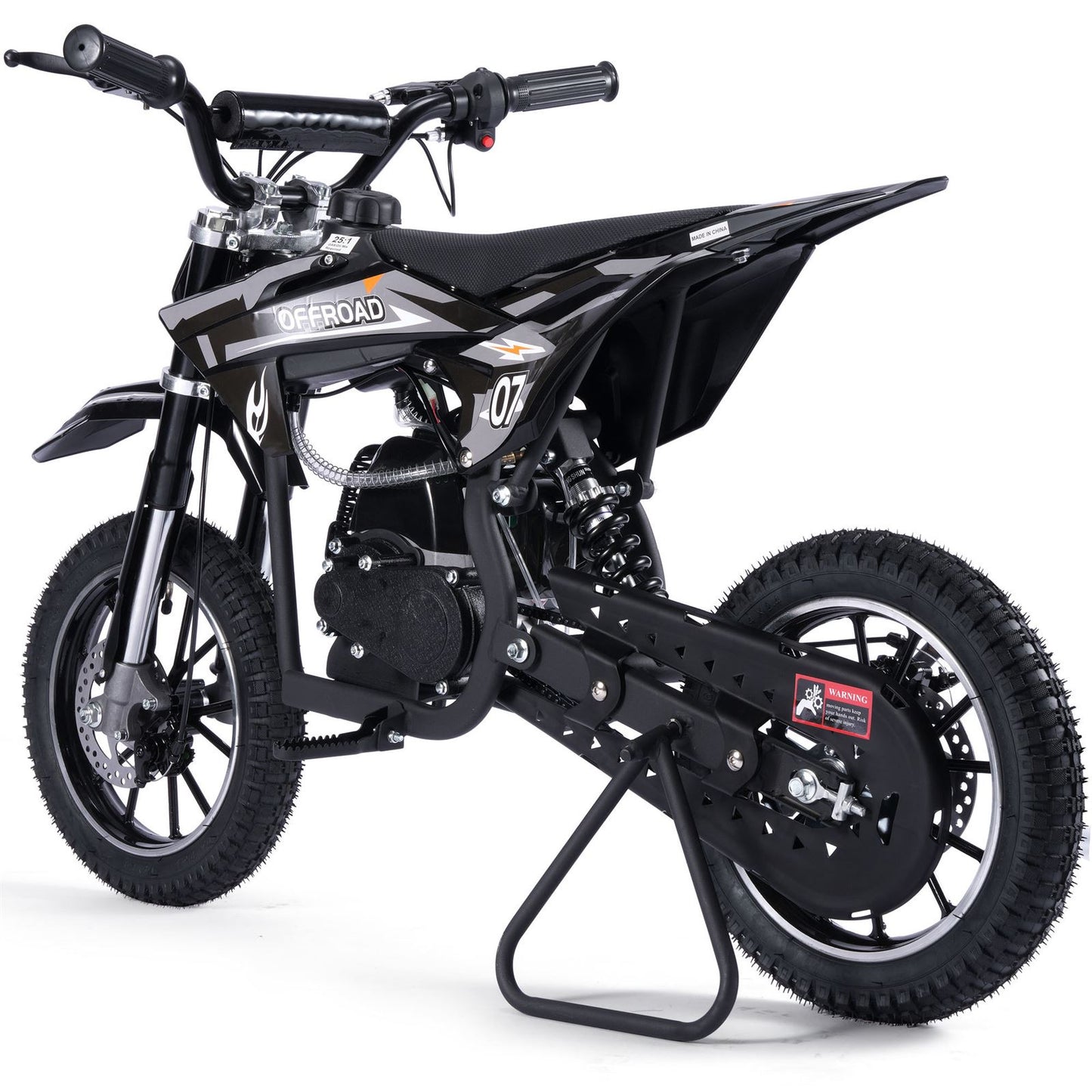 MotoTec USA Pioneer 49cc 2-Stroke Kids Gas Dirt Bike - Black [MPN: MT-DB-49cc-Pioneer_Black]_1893006