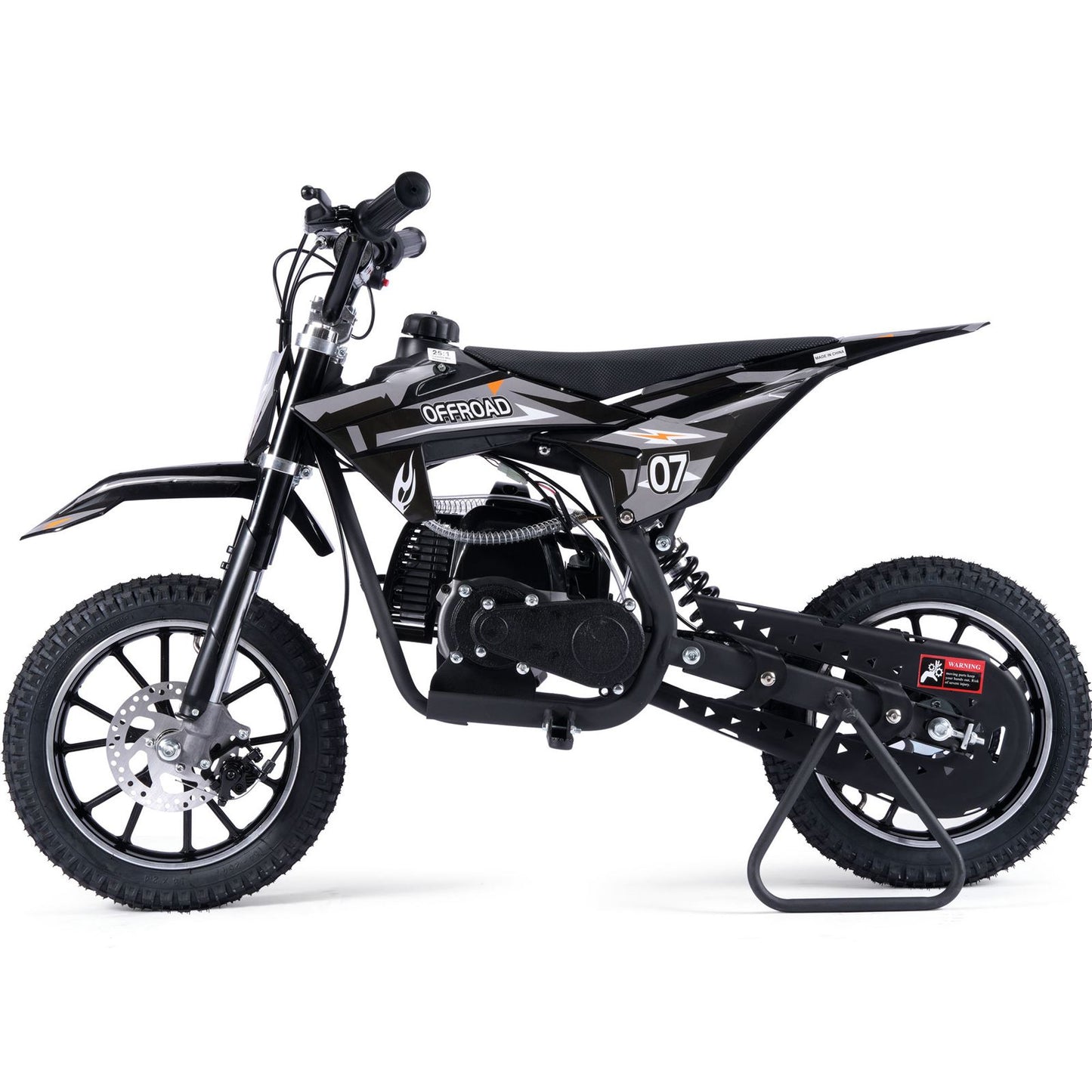 MotoTec USA Pioneer 49cc 2-Stroke Kids Gas Dirt Bike - Black [MPN: MT-DB-49cc-Pioneer_Black]_1893007