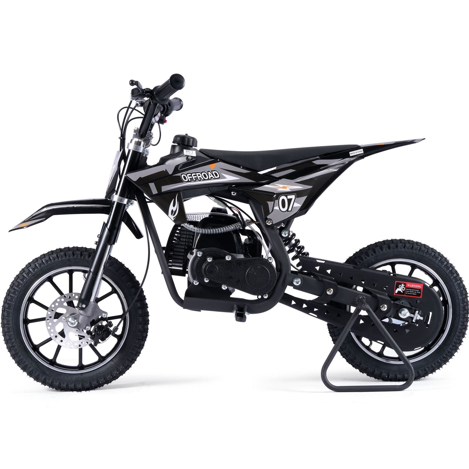 MotoTec USA Pioneer 49cc 2-Stroke Kids Gas Dirt Bike - Black [MPN: MT-DB-49cc-Pioneer_Black]_1893007