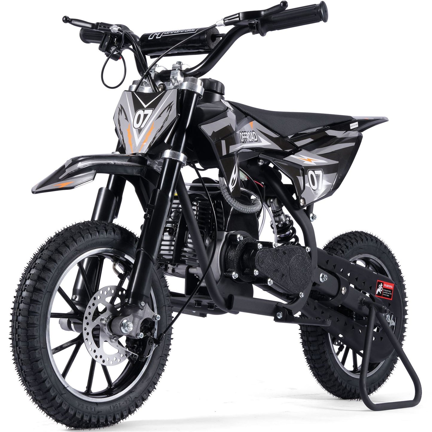 MotoTec USA Pioneer 49cc 2-Stroke Kids Gas Dirt Bike - Black [MPN: MT-DB-49cc-Pioneer_Black]_1893008