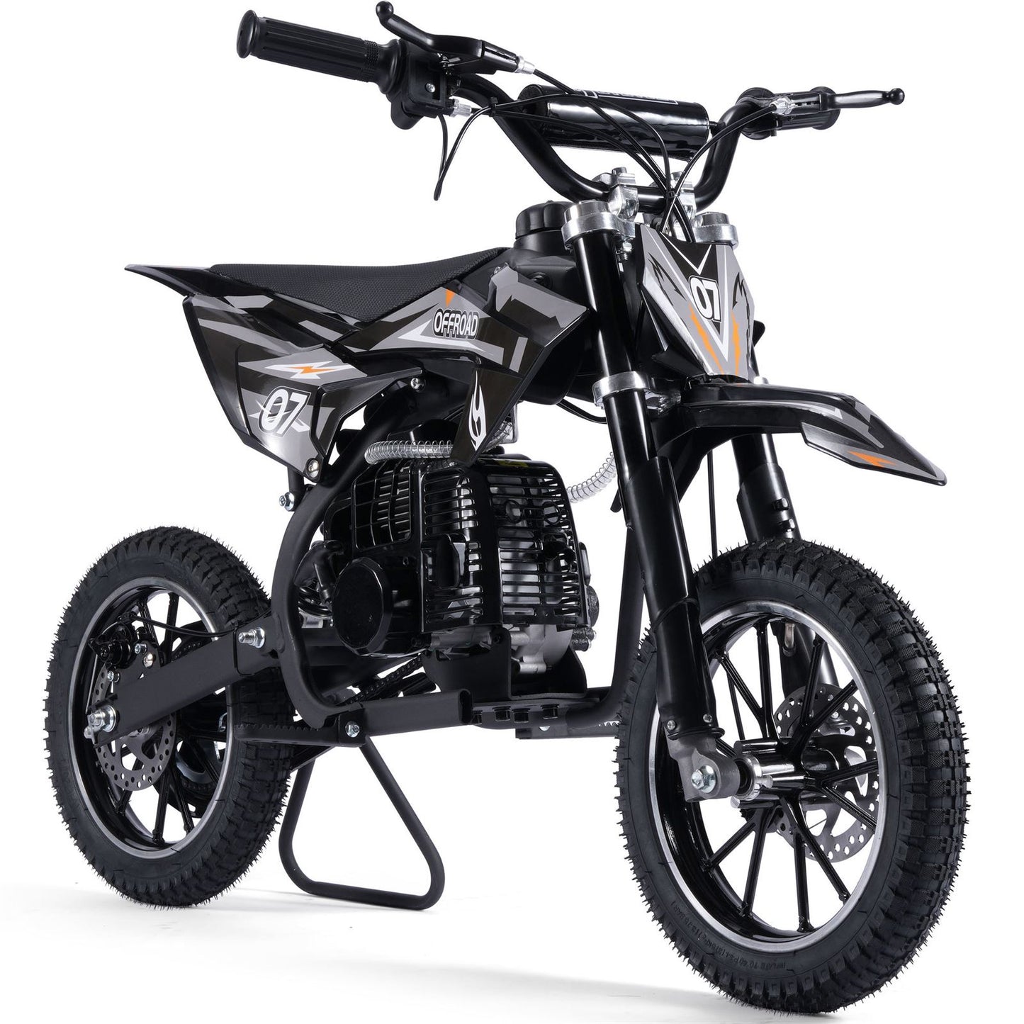 MotoTec USA Pioneer 49cc 2-Stroke Kids Gas Dirt Bike - Black [MPN: MT-DB-49cc-Pioneer_Black]_1893009