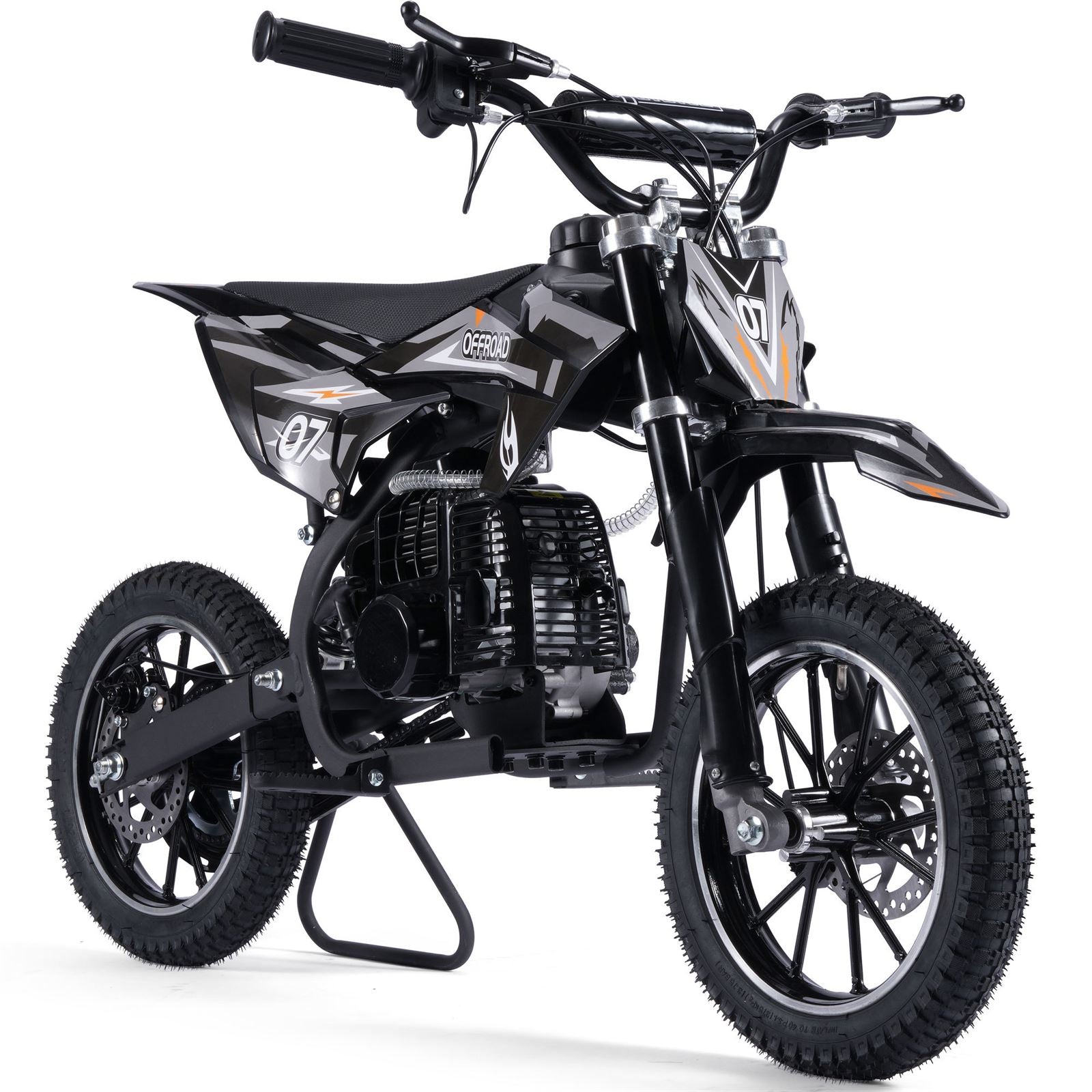 MotoTec USA Pioneer 49cc 2-Stroke Kids Gas Dirt Bike - Black [MPN: MT-DB-49cc-Pioneer_Black]_1893009