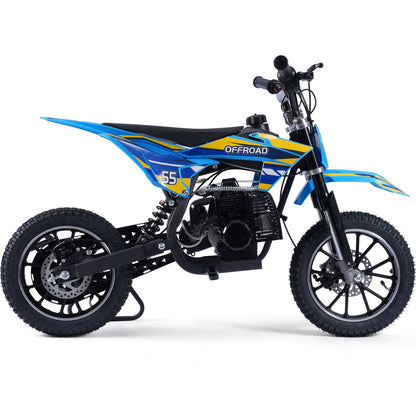 MotoTec USA Pioneer 49cc 2-Stroke Kids Gas Dirt Bike - Blue [MPN: MT-DB-49cc-Pioneer_Blue]_1893021