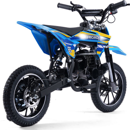 MotoTec USA Pioneer 49cc 2-Stroke Kids Gas Dirt Bike - Blue [MPN: MT-DB-49cc-Pioneer_Blue]_1893019