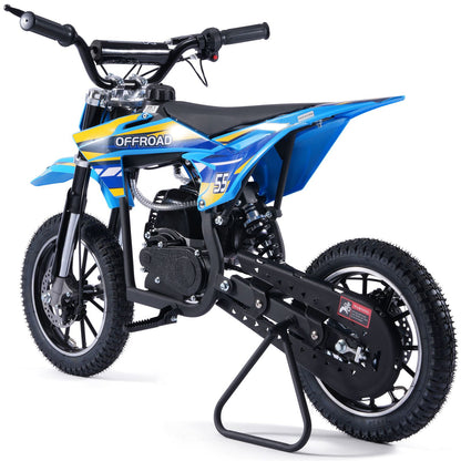 MotoTec USA Pioneer 49cc 2-Stroke Kids Gas Dirt Bike - Blue [MPN: MT-DB-49cc-Pioneer_Blue]_1893018