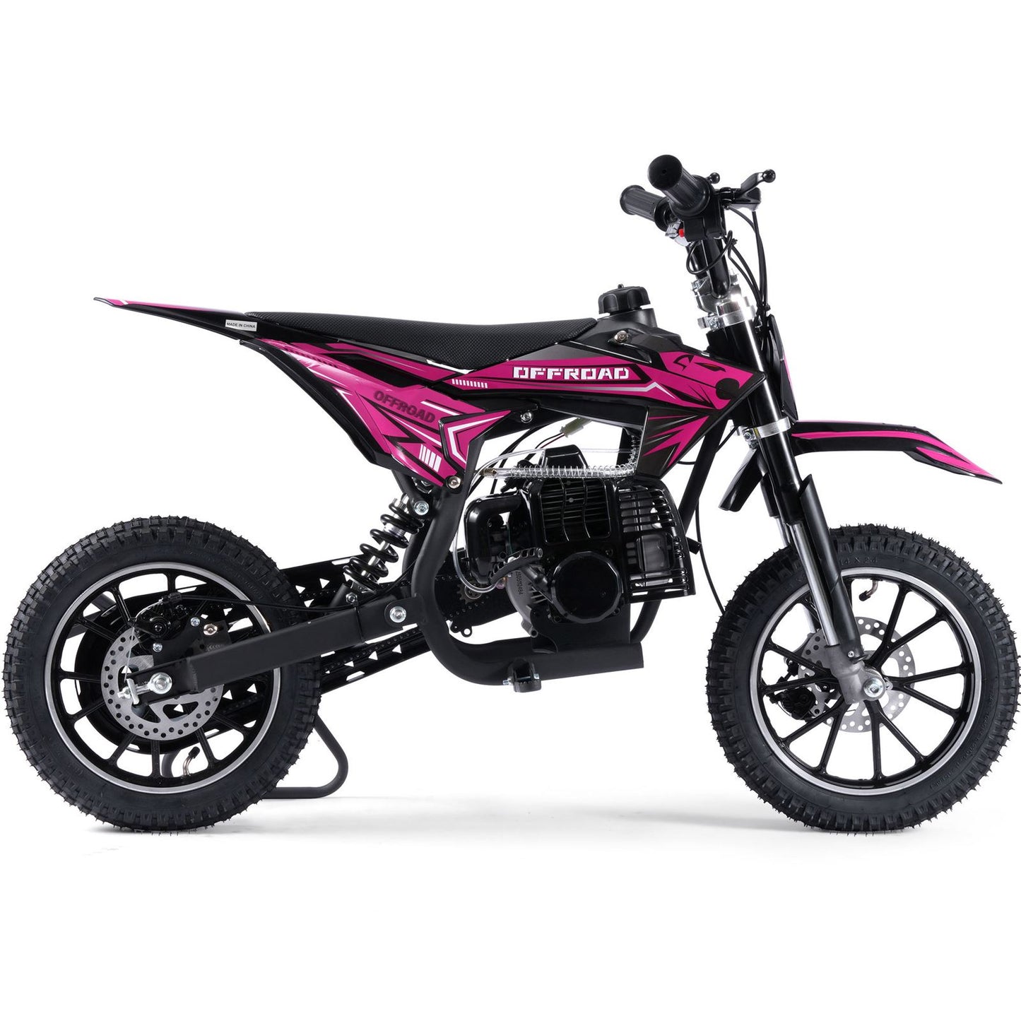 MotoTec USA Pioneer 49cc 2-Stroke Kids Gas Dirt Bike - Pink [MPN: MT-DB-49cc-Pioneer_Pink]_1893014