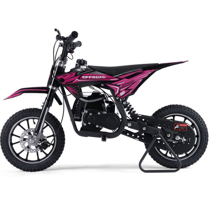 MotoTec USA Pioneer 49cc 2-Stroke Kids Gas Dirt Bike - Pink [MPN: MT-DB-49cc-Pioneer_Pink]_1893011