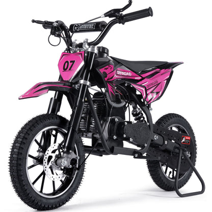 MotoTec USA Pioneer 49cc 2-Stroke Kids Gas Dirt Bike - Pink [MPN: MT-DB-49cc-Pioneer_Pink]_1893020