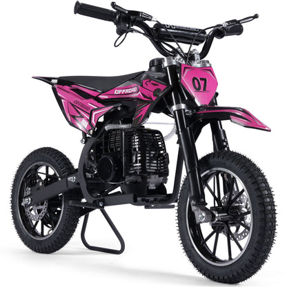 MotoTec USA Pioneer 49cc 2-Stroke Kids Gas Dirt Bike - Pink [MPN: MT-DB-49cc-Pioneer_Pink]_1893010