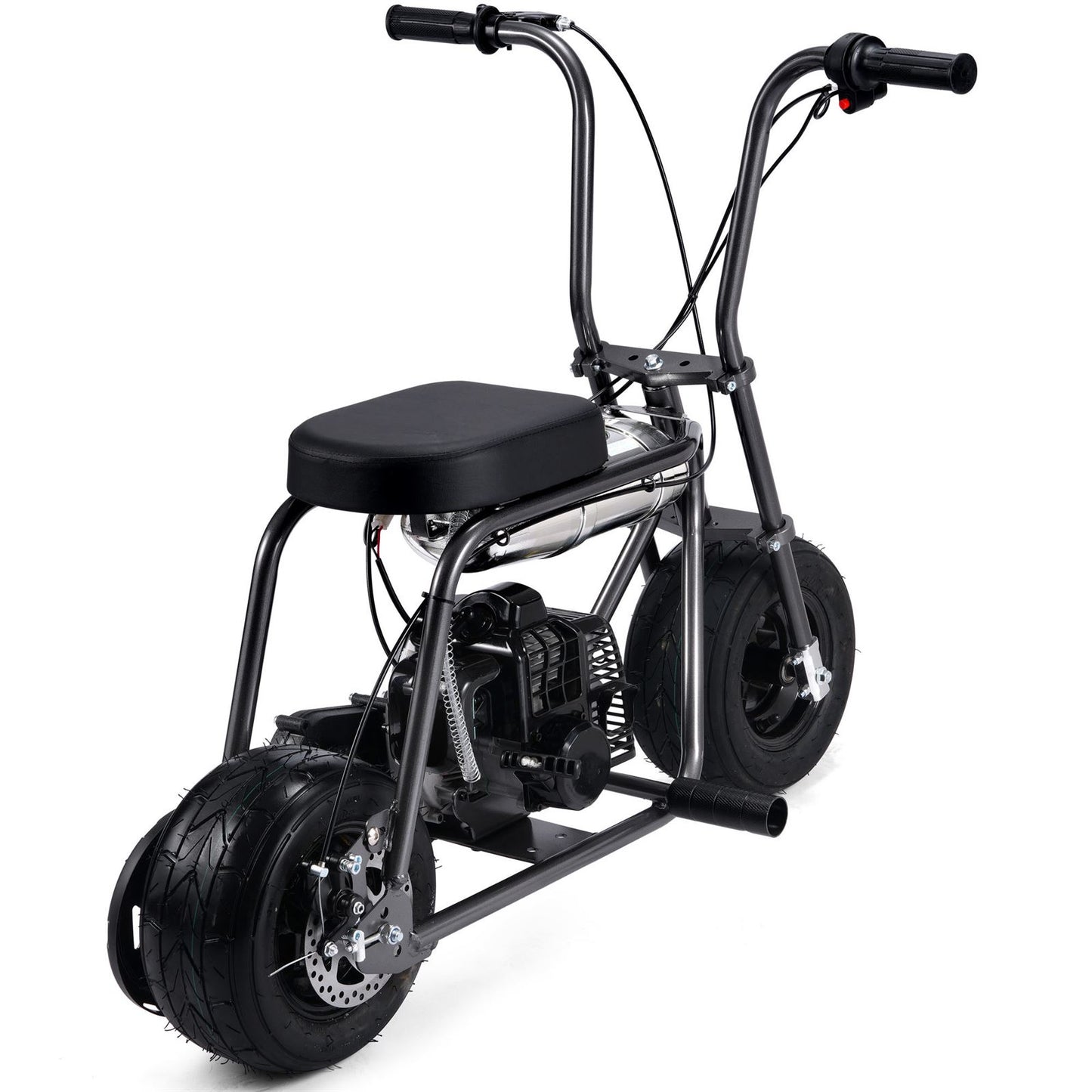 MotoTec USA Wild Rover 49cc 2-Stroke Kids Gas Mini Bike - Grey [MPN: MT-Wild-Rover-49cc-Mini-Bike_Grey]_1893236