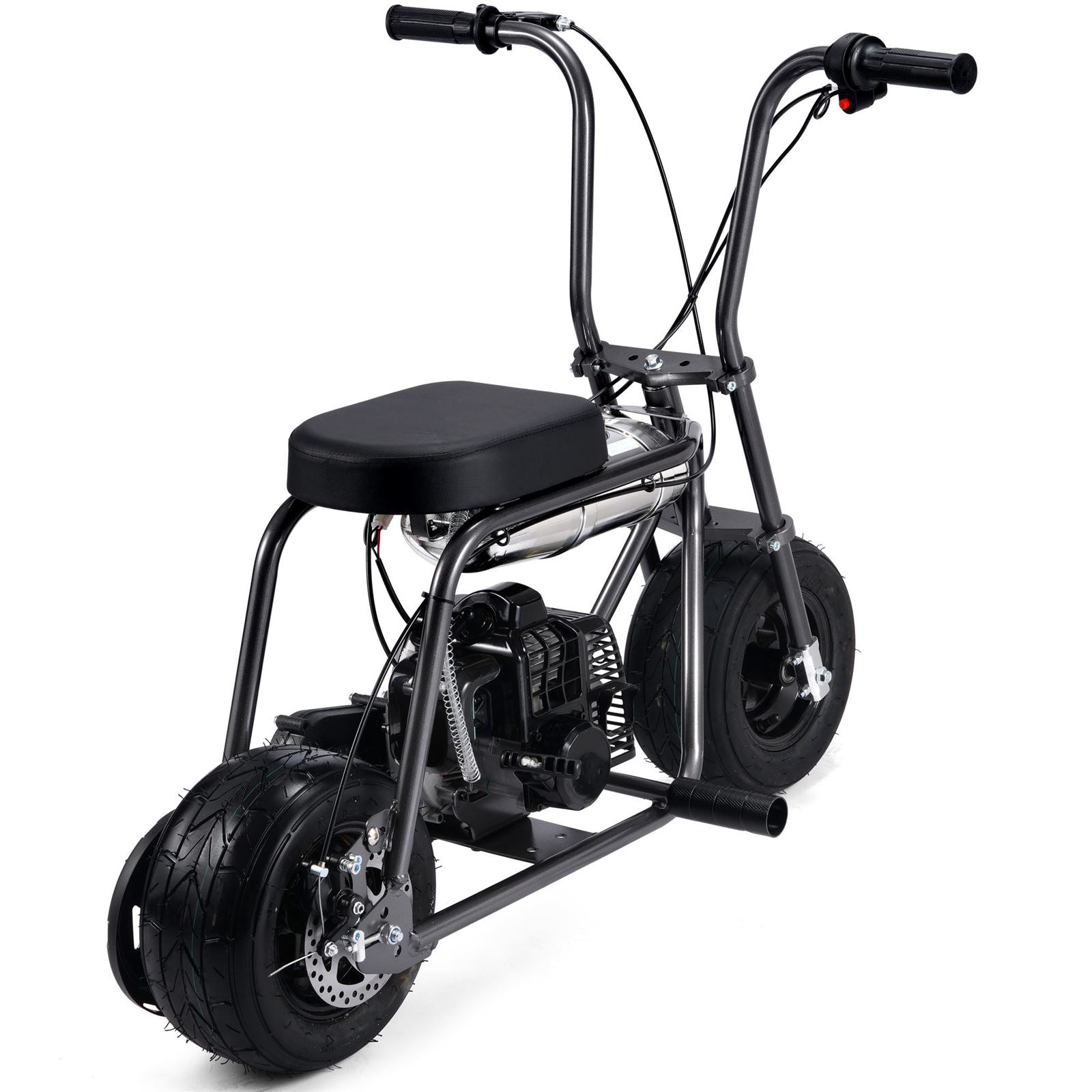 MotoTec USA Wild Rover 49cc 2-Stroke Kids Gas Mini Bike - Grey [MPN: MT-Wild-Rover-49cc-Mini-Bike_Grey]_1893236