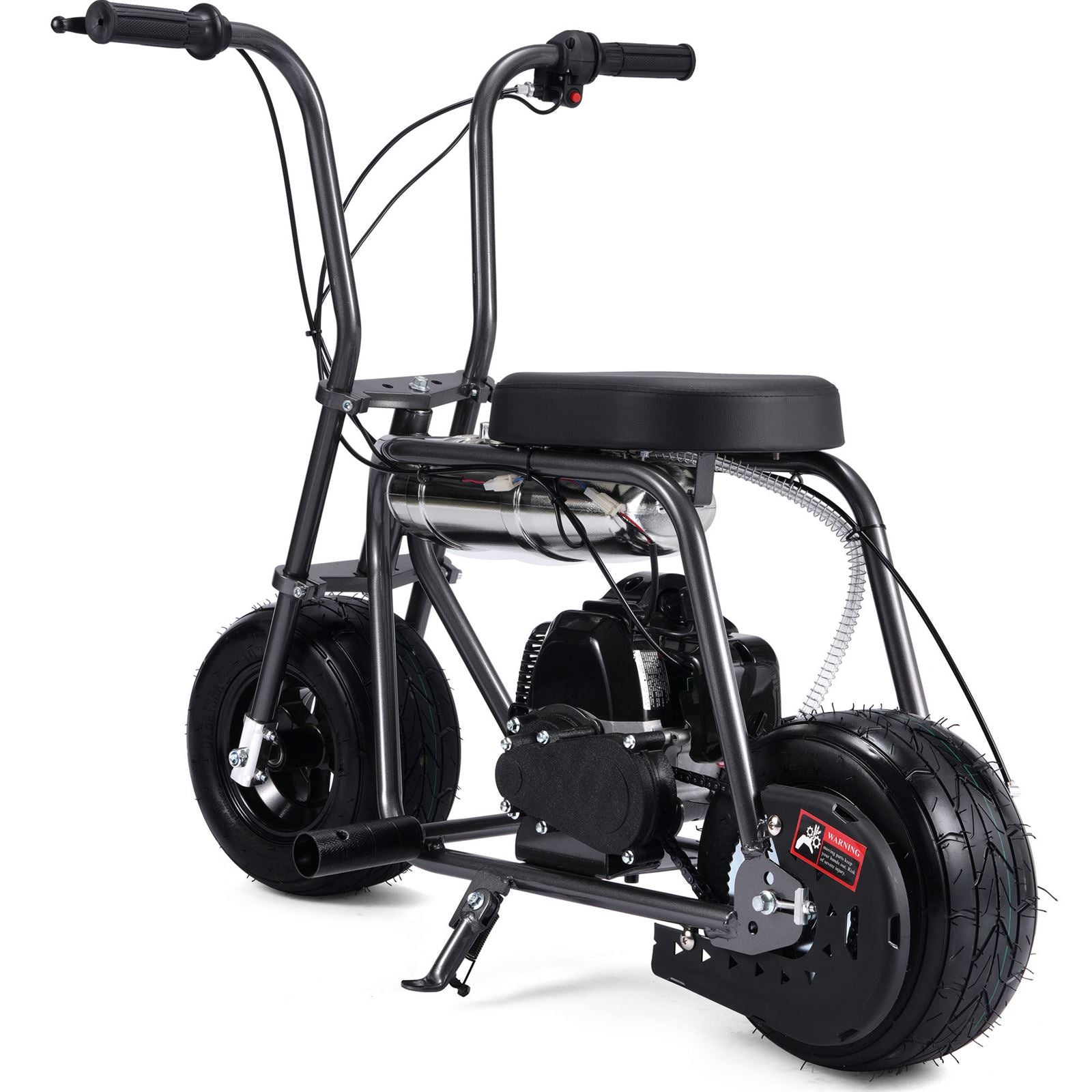 MotoTec USA Wild Rover 49cc 2-Stroke Kids Gas Mini Bike - Grey [MPN: MT-Wild-Rover-49cc-Mini-Bike_Grey]_1893235