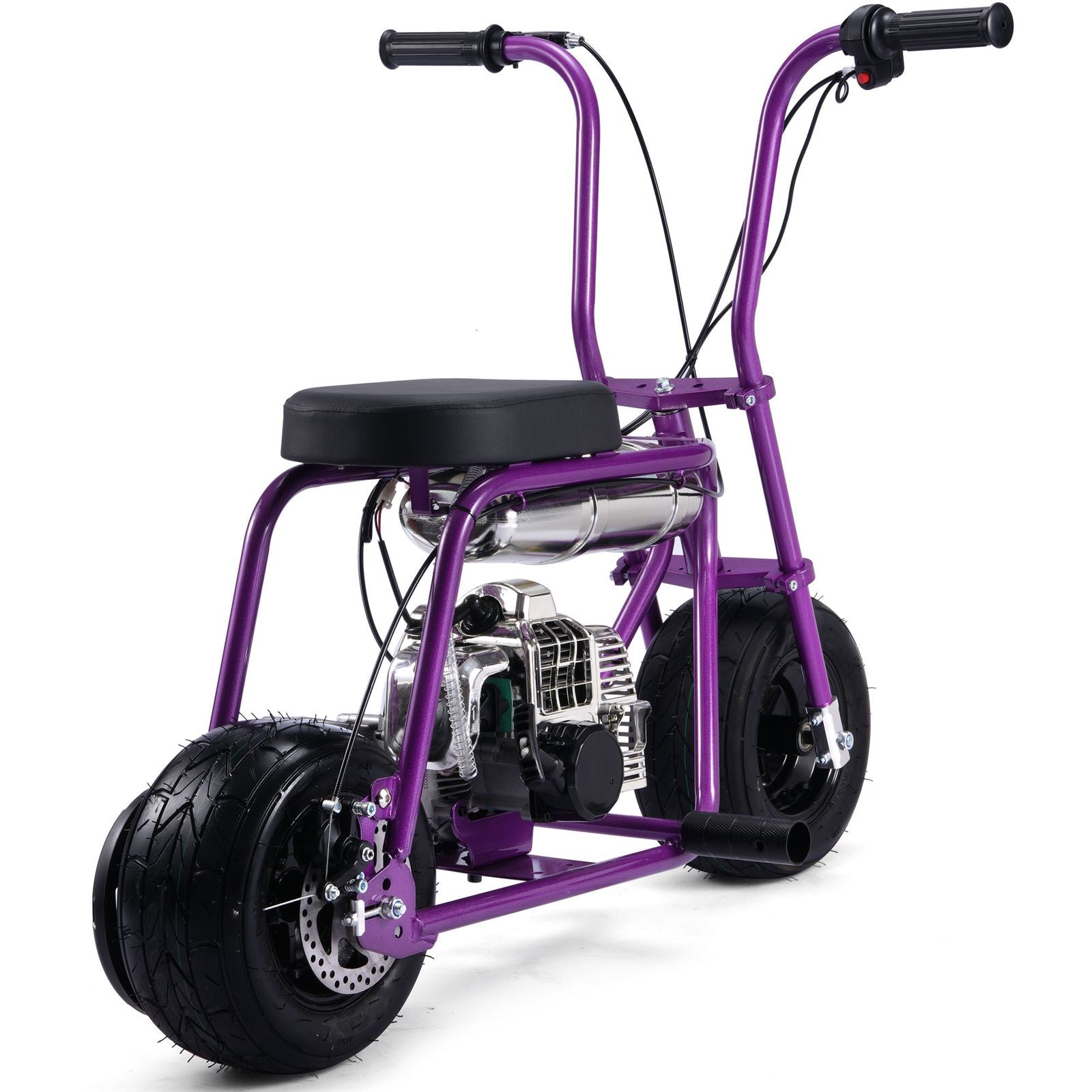 MotoTec USA Wild Rover 49cc 2-Stroke Kids Gas Mini Bike - Purple [MPN: MT-Wild-Rover-49cc-Mini-Bike_Purple]_1893250