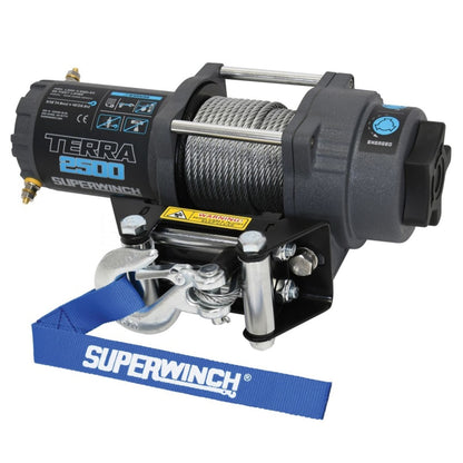 Super Winch 2500 LBS 12V DC 3/16" x 40' Steel Rope Terra 2500 Winch - Gray Wrinkle [MPN: 1125260]_1938821