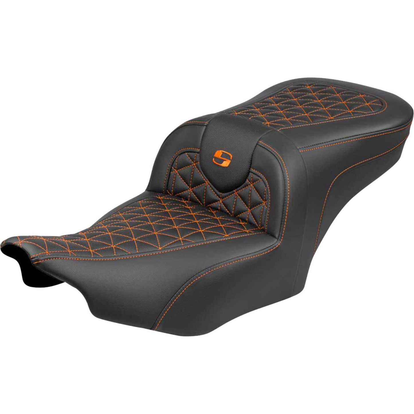 Saddlemen Roadsofa™ Seat - without Backrest Orange Stitch for FLH/FLT '23-'25 [MPN: 823-07-21003]_1943596