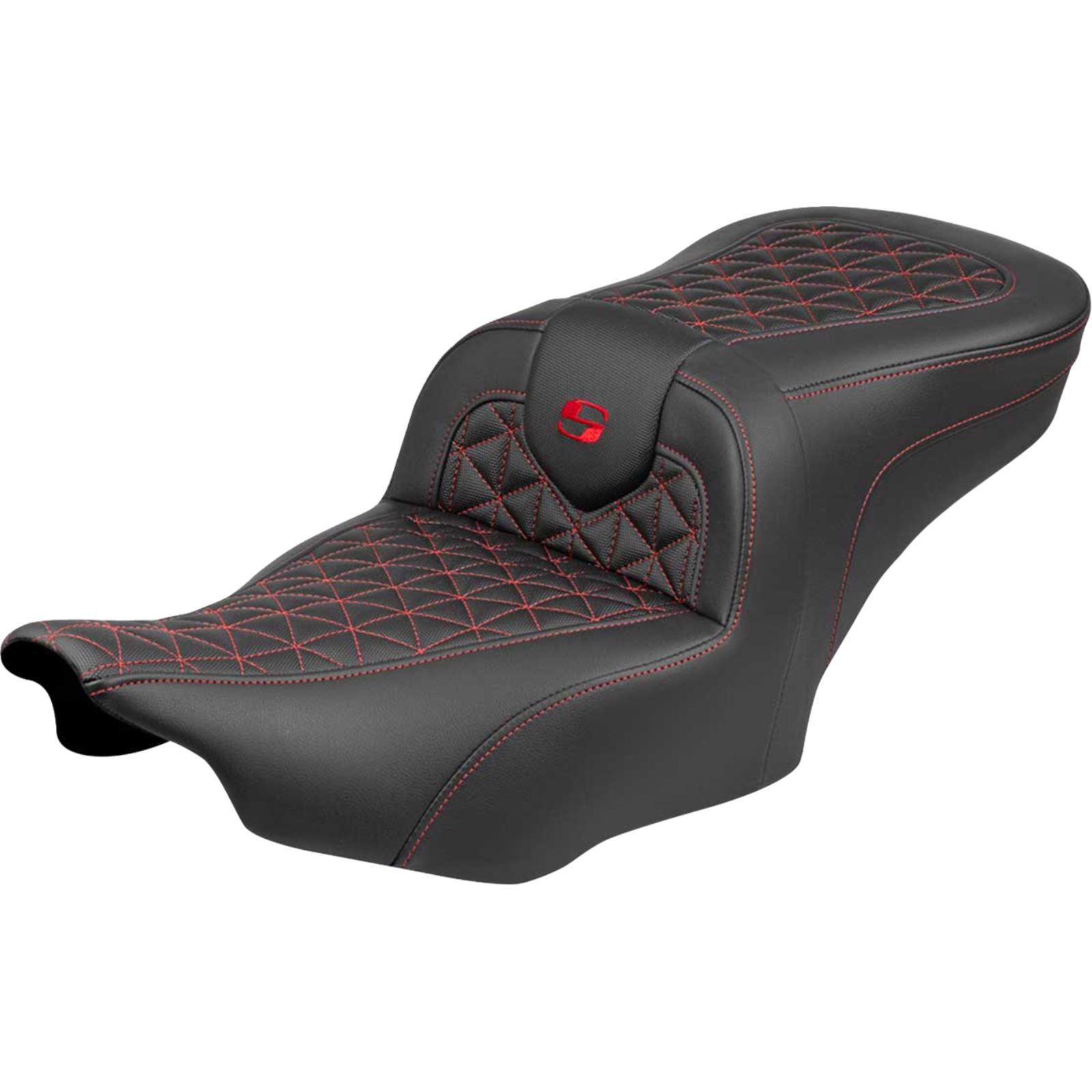 Saddlemen Roadsofa™ Seat - without Backrest - Red Stitch for FLH/FLT '23-'25 [MPN: 823-07-21004]_1945752