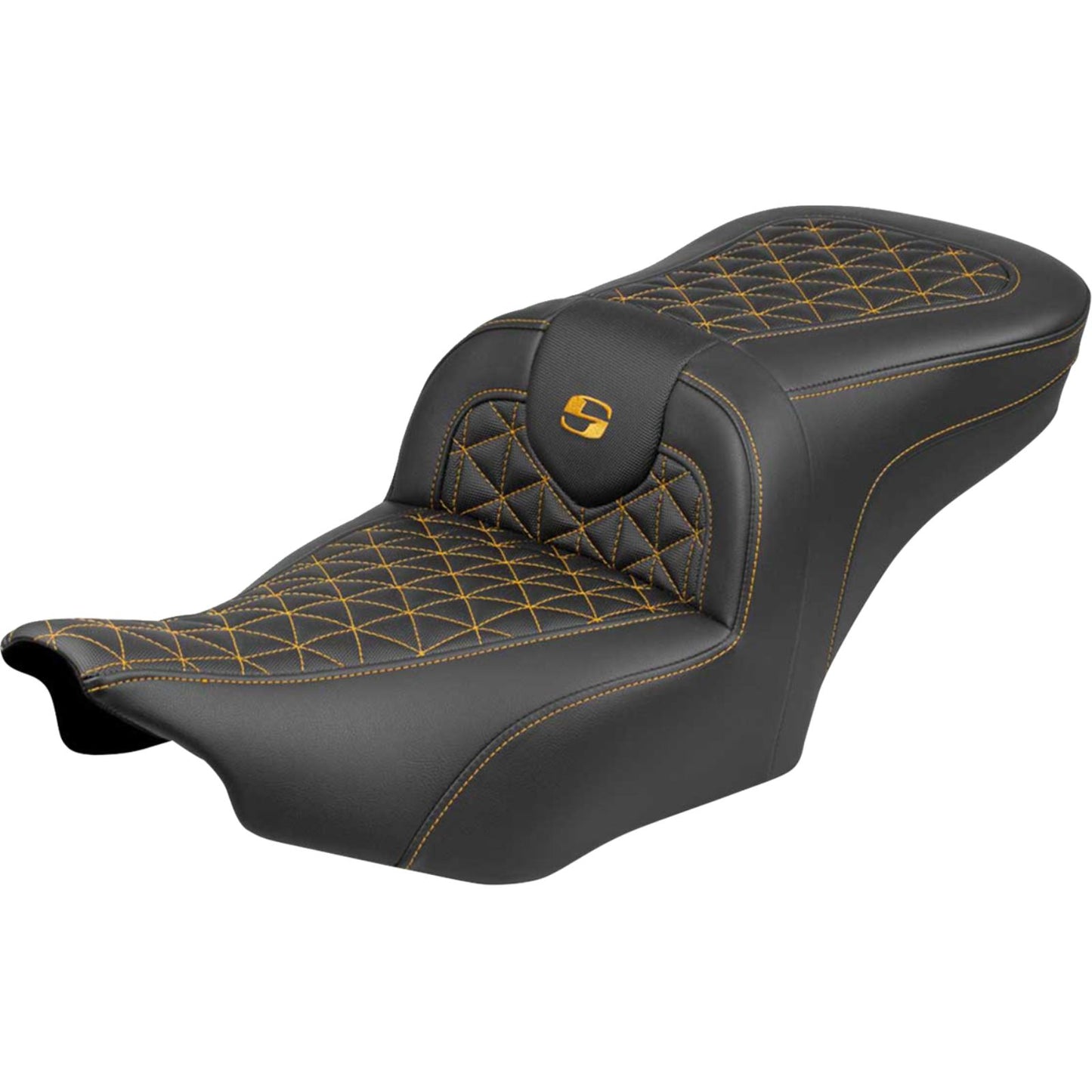 Saddlemen Roadsofa™ Seat - without Backrest - Gold Stitch for FLH/FLT '23-'25 [MPN: 823-07-21007]_1943474
