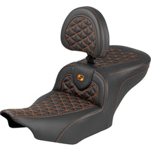 Saddlemen Roadsofa™ Seat - with Backrest - Orange Stitch for FLH/FLT '23-'25 [MPN: 823-07-210B3]_1944604