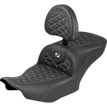 Saddlemen Roadsofa™ Seat - with Backrest - Silver Stitch for FLH/FLT '23-'25 [MPN: 823-07-210B5]_1942971