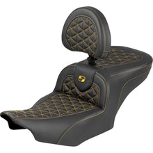 Saddlemen Roadsofa™ Seat - with Backrest - Gold Stitch for FLH/FLT '23-'25 [MPN: 823-07-210B7]_1945182