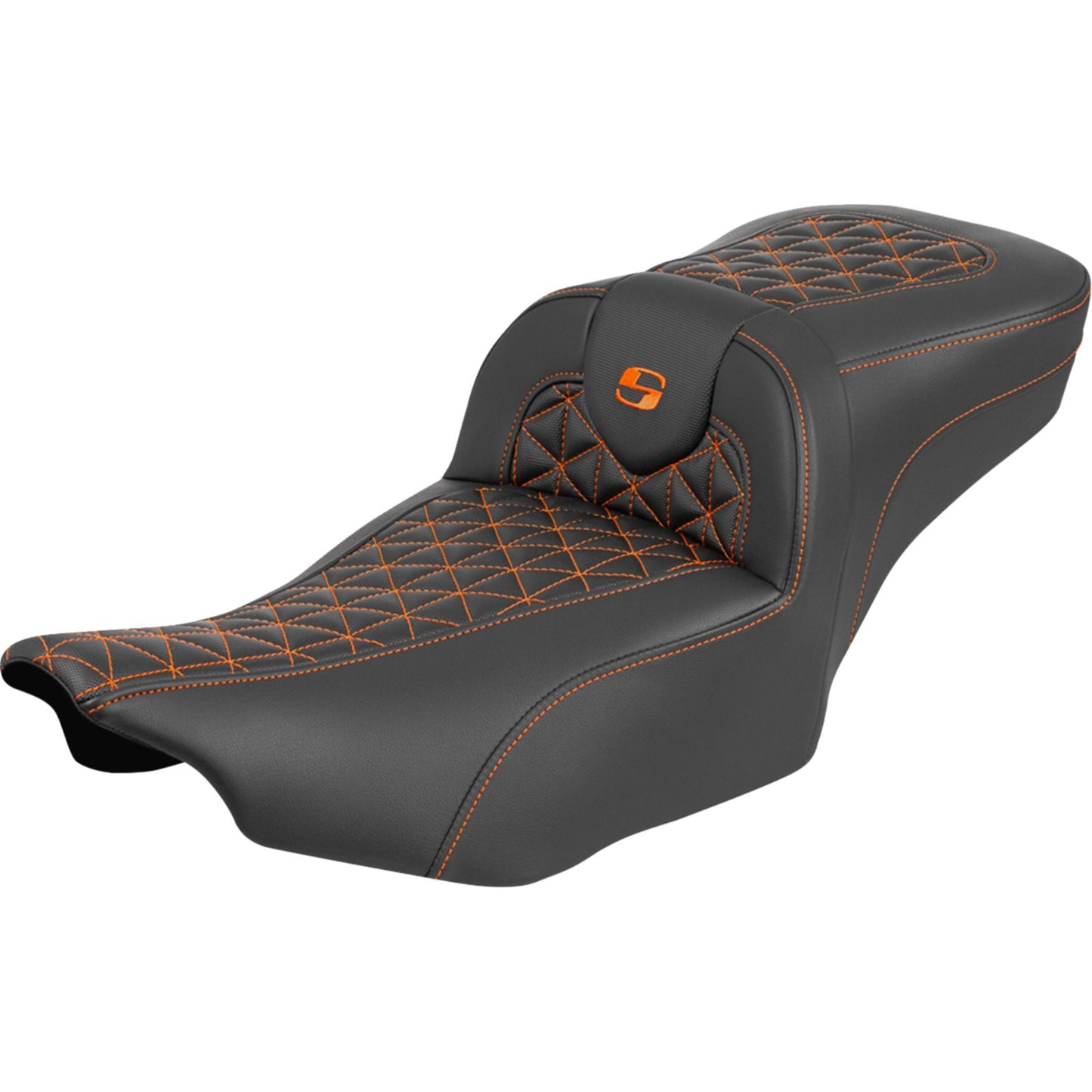 Saddlemen Roadsofa™ Seat - without Backrest Orange Stitch for FLH/FLT '23-'25 [MPN: 823-07-21103]_1945292