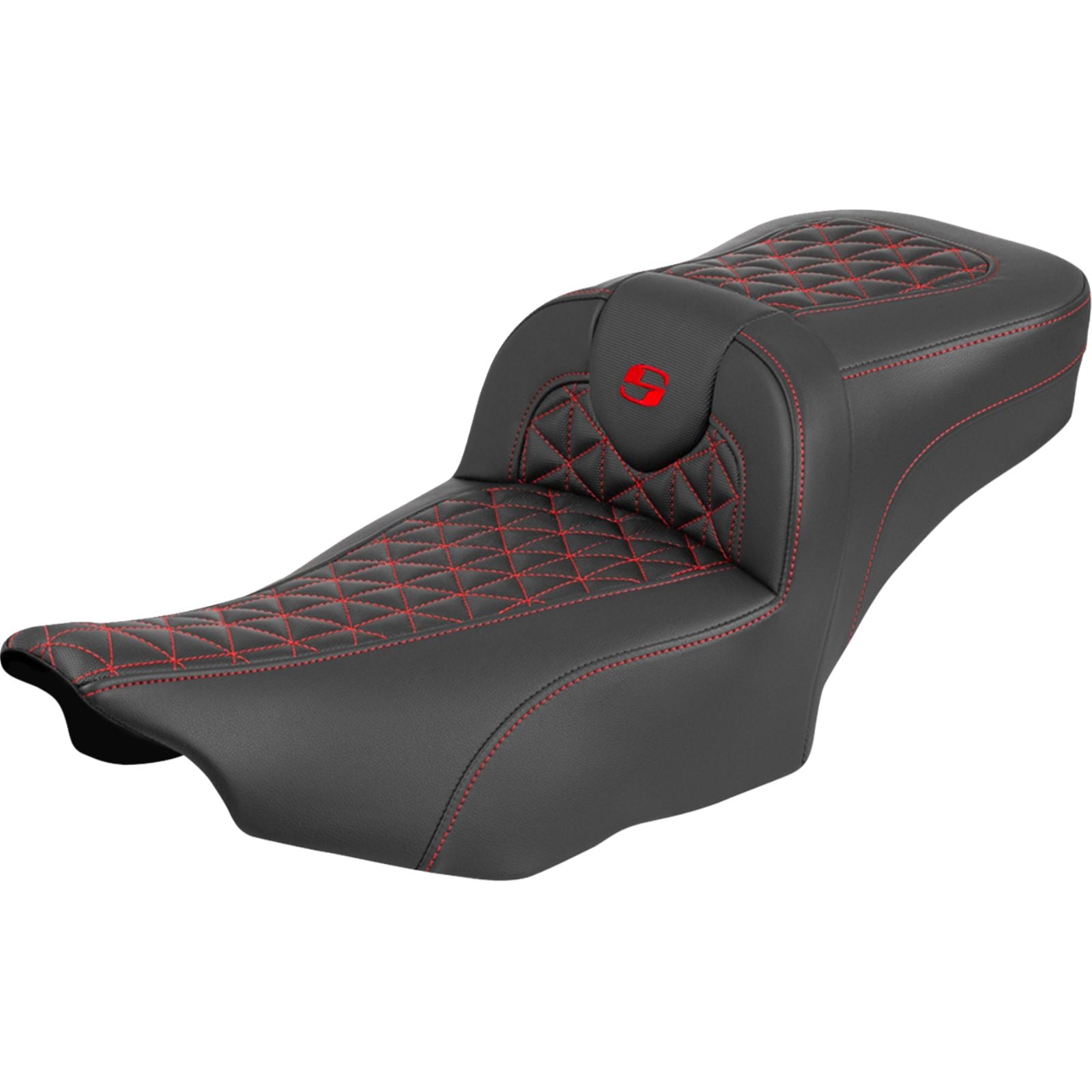 Saddlemen Roadsofa™ Seat - without Backrest - Red Stitch for FLH/FLT '23-'25 [MPN: 823-07-21104]_1942794