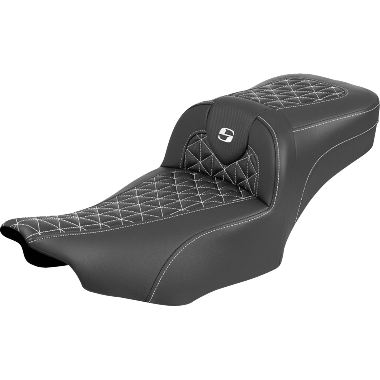 Saddlemen Roadsofa™ Seat - without Backrest White Stitch for FLH/FLT '23-'25 [MPN: 823-07-21106]_1943269