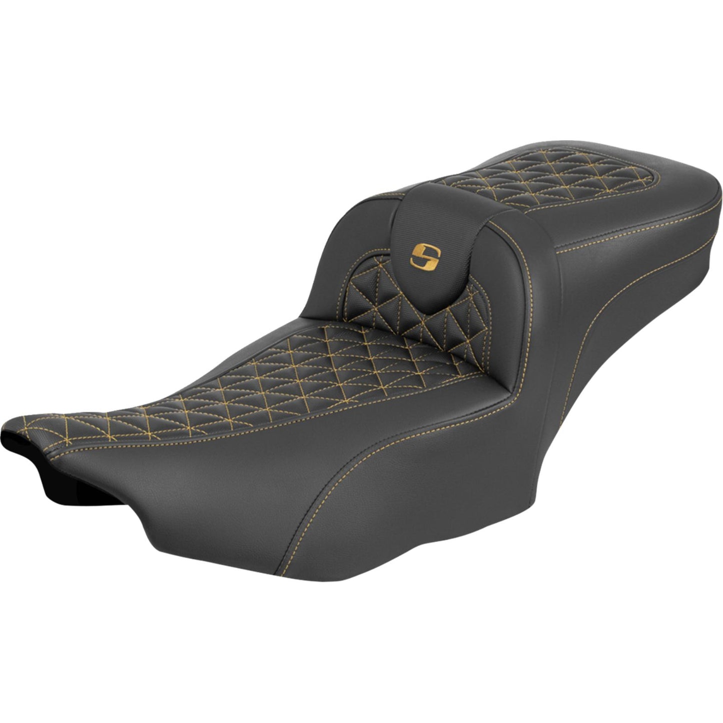 Saddlemen Roadsofa™ Seat - without Backrest - Gold Stitch for FLH/FLT '23-'25 [MPN: 823-07-21107]_1943985