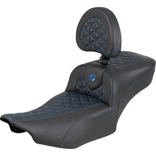 Saddlemen Roadsofa™ Seat - with Backrest - Blue Stitch for FLH/FLT '23-'25 [MPN: 823-07-211B1]_1945465