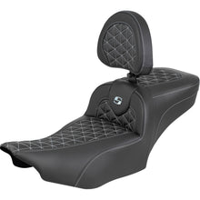 Saddlemen Roadsofa™ Seat - with Backrest - Silver Stitch for FLH/FLT '23-'25 [MPN: 823-07-211B5]_1944218