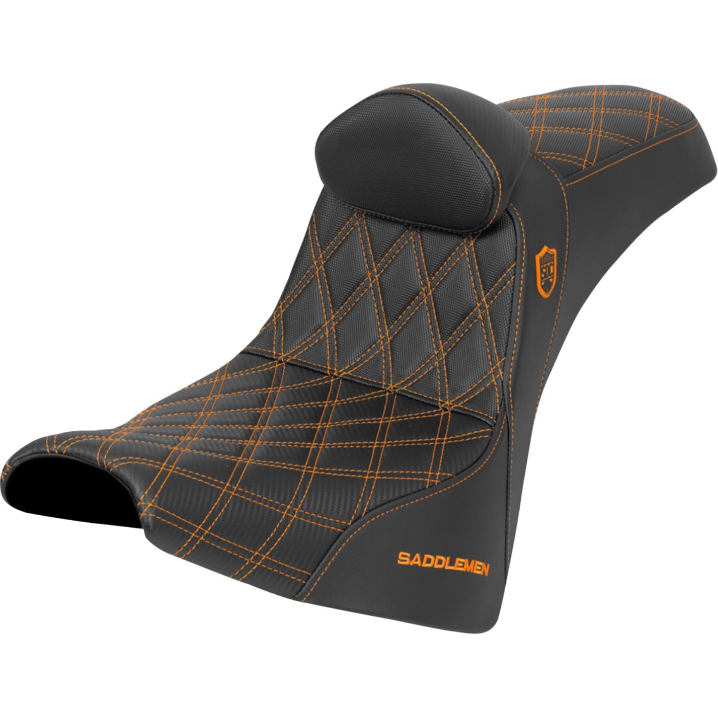 Saddlemen Performance Seat - Orange Stitch - Gripper for FXBB/FXST '18-'25 [MPN: SC81830DB3]_1943475