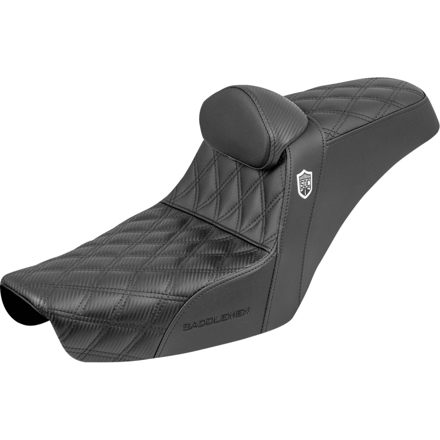 Saddlemen Step-Up Seat - Gripper - Black - with Backrest for FXD '96-'03 [MPN: SC89604DB0]_1945348