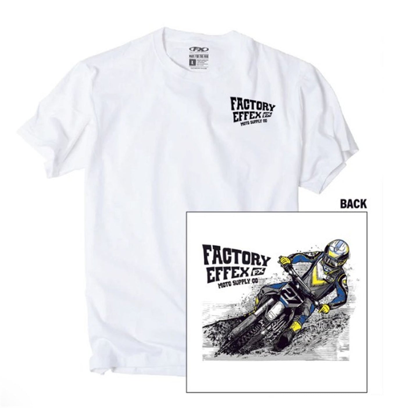 Factory Effex Rider Series #27 T-Shirt - Heather White - 2XL [MPN: 29-87537]_2069293