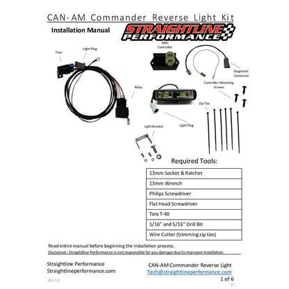 Straightline Performance Smart Wire Reverse Light Kit - Single Light fits Can-Am [MPN: 282-112]_1948030