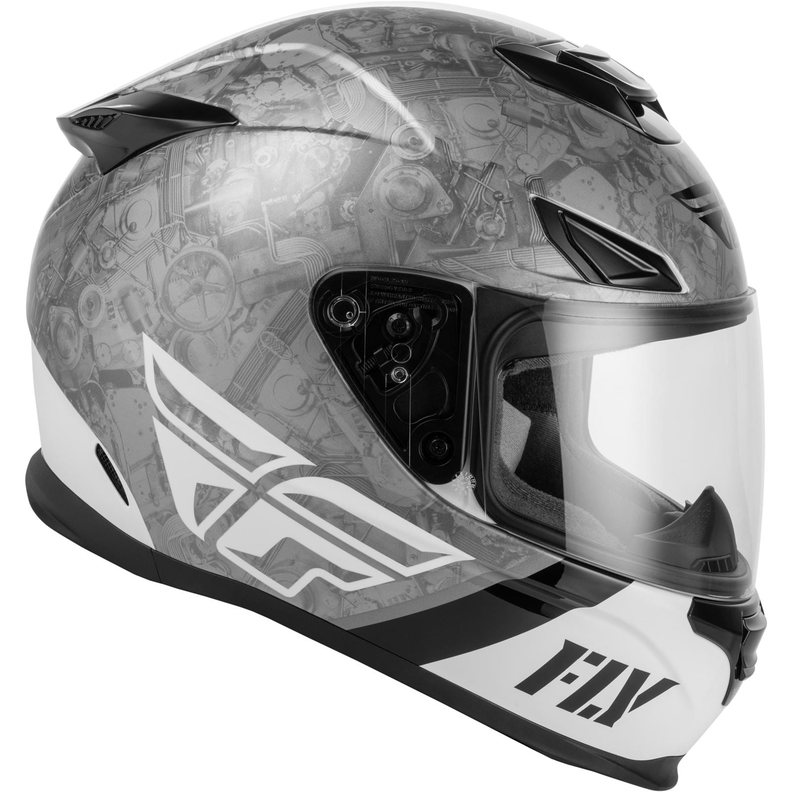 FLY Racing Sentinel Mech Helmet - Black/White/Grey_2099152