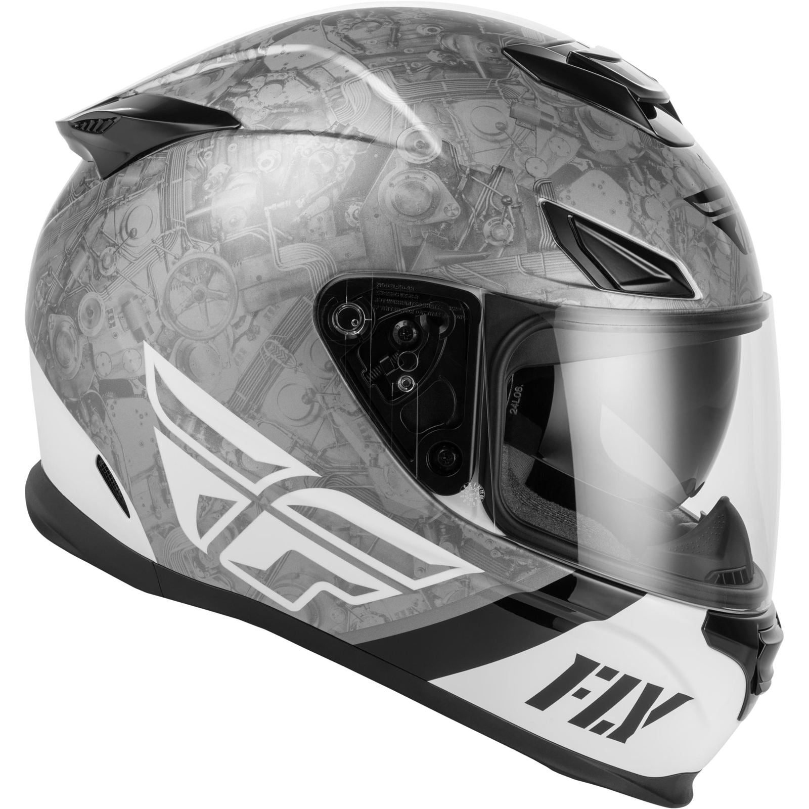 FLY Racing Sentinel Mech Helmet - Black/White/Grey_2099151