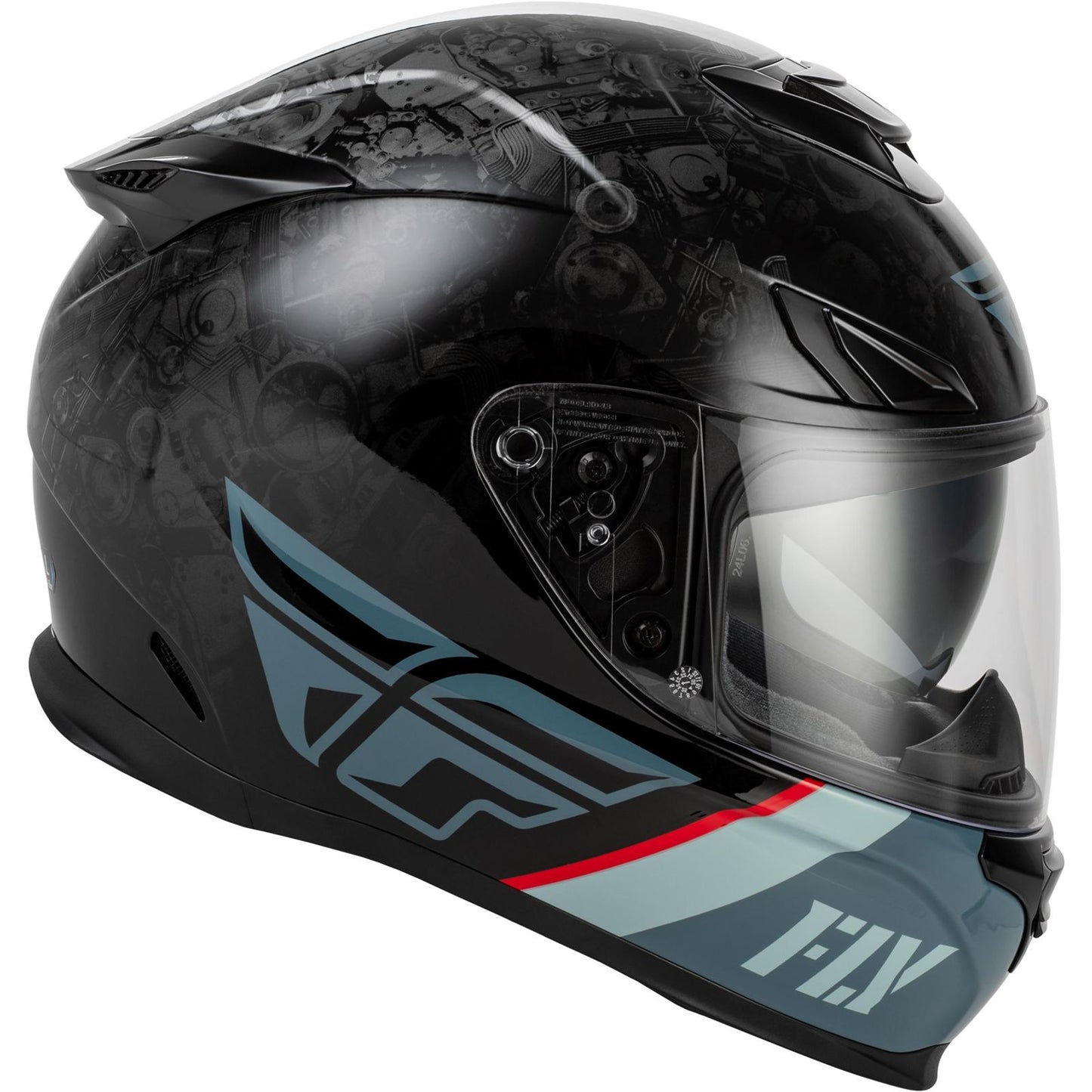 FLY Racing Sentinel Mech Helmet - Black/Grey/Red_2099061
