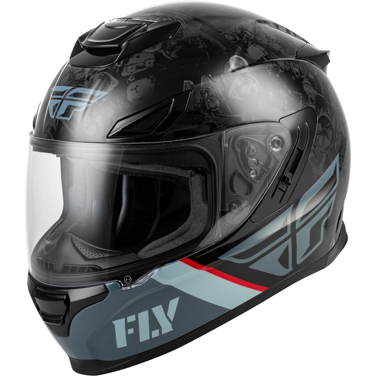 FLY Racing Sentinel Mech Helmet - Black/Grey/Red_2099115