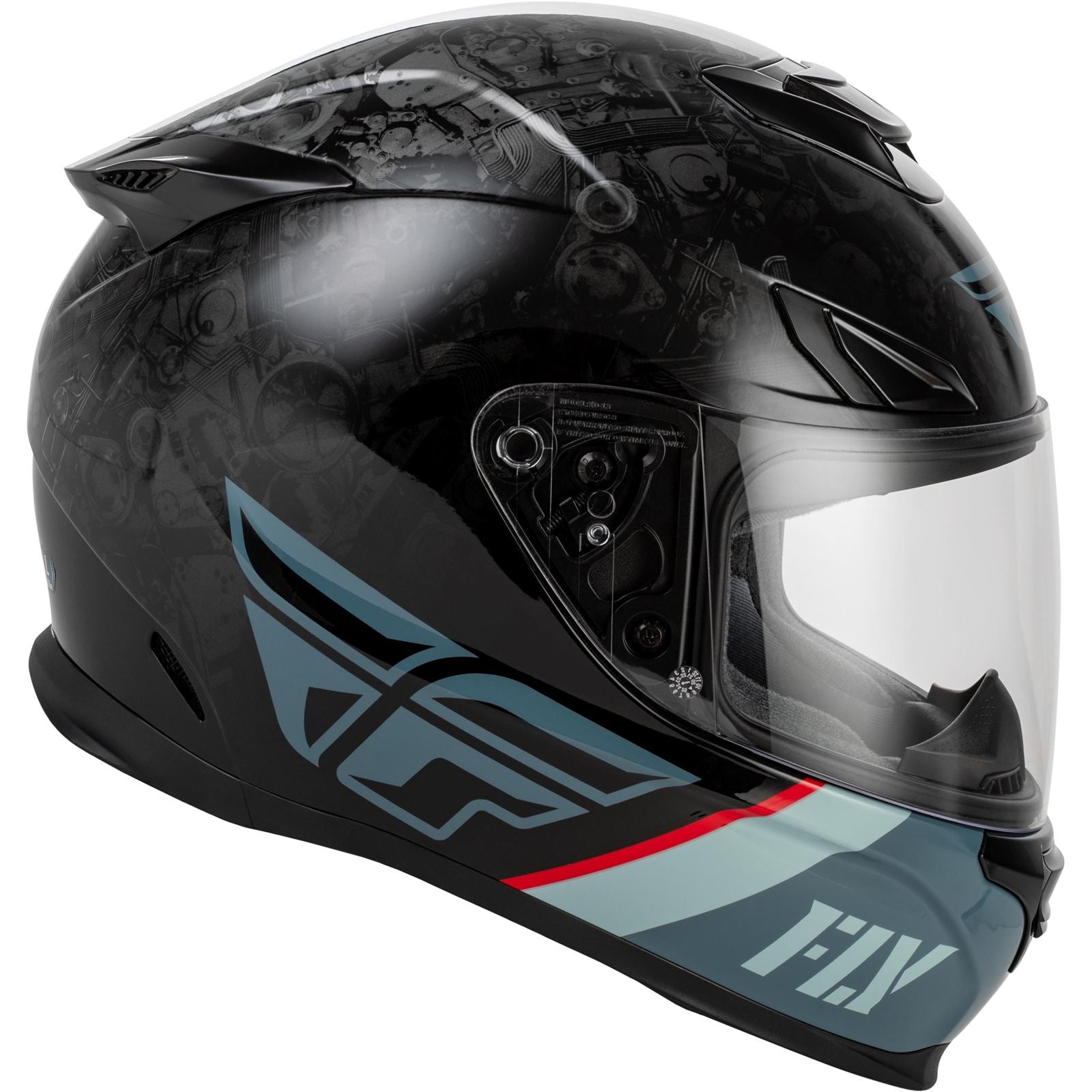 FLY Racing Sentinel Mech Helmet - Black/Grey/Red_2099114