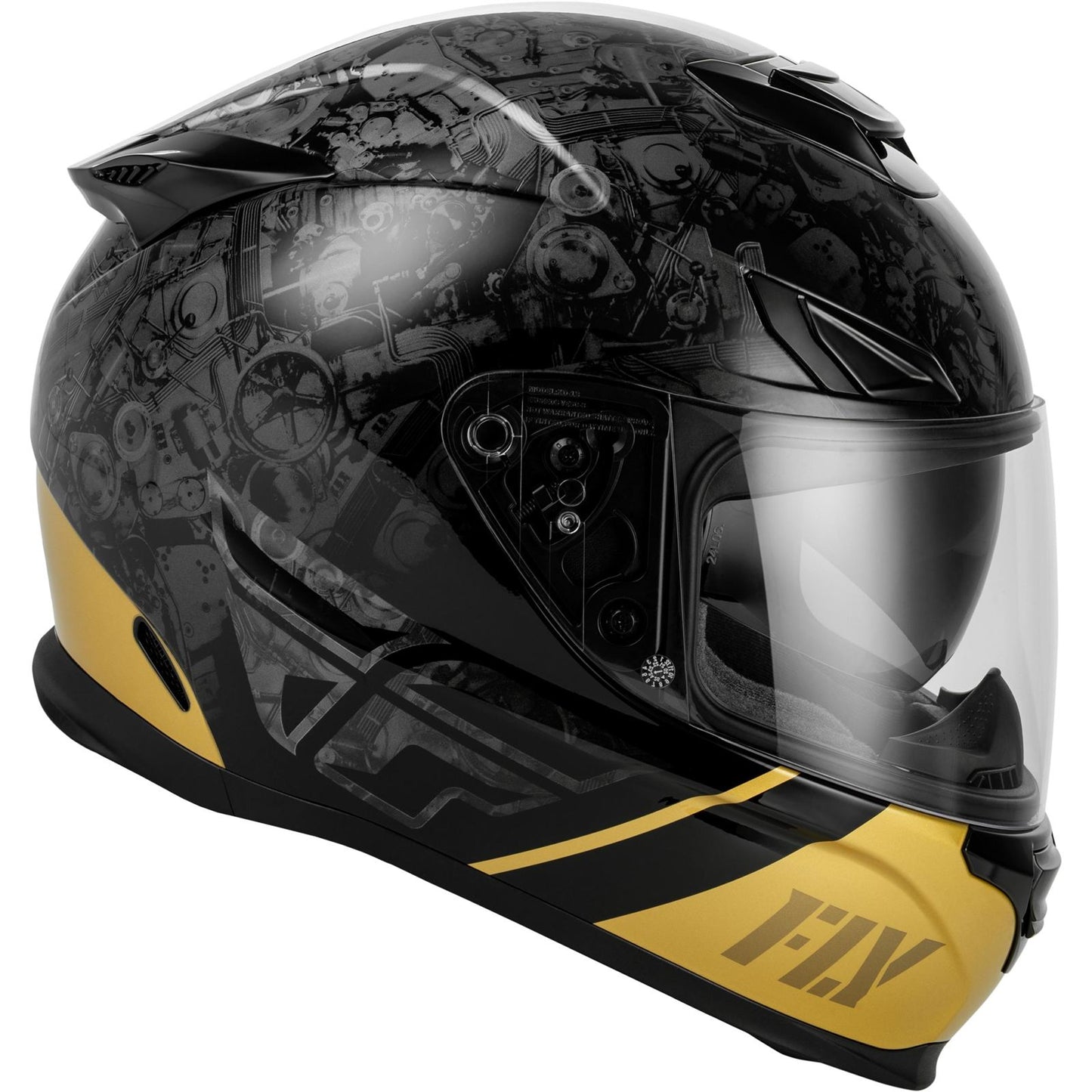 FLY Racing Sentinel Mech Helmet - Black/Grey/Gold_2098854