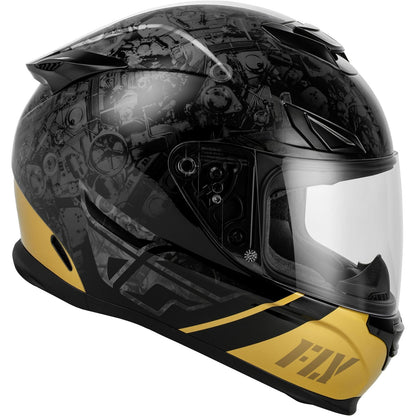 FLY Racing Sentinel Mech Helmet - Black/Grey/Gold_2099080