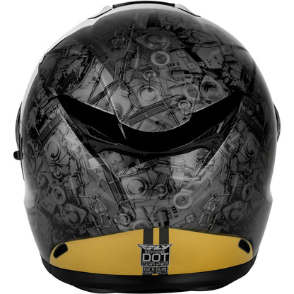 FLY Racing Sentinel Mech Helmet - Black/Grey/Gold_2099214