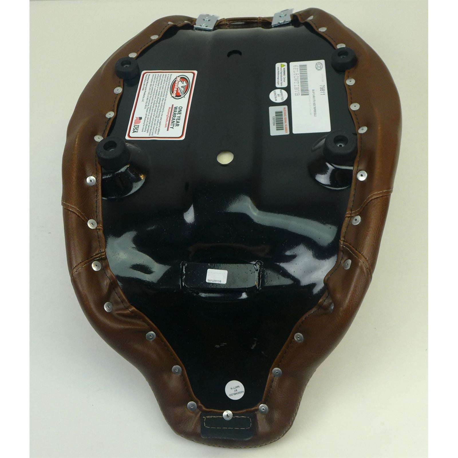 Mustang Motorcycle Products Diamond Solo Seat w/Backrest - Brown OPEN BOX [MPN: 79811]_1955476