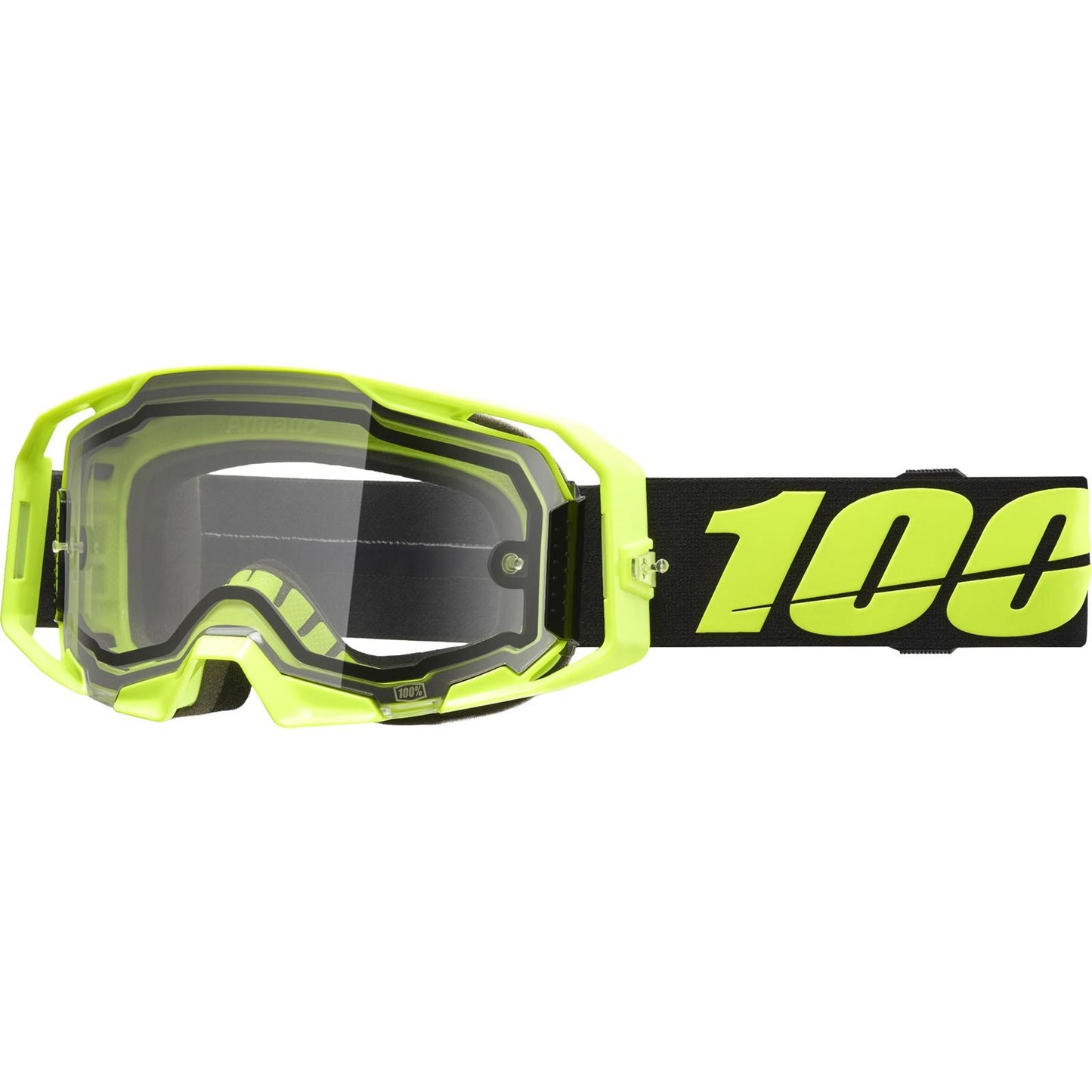 100% Armatic Enduro Moto Dual Pane Goggles - Neon Yellow - Clear Lens [MPN: 50070-10004]_2083154