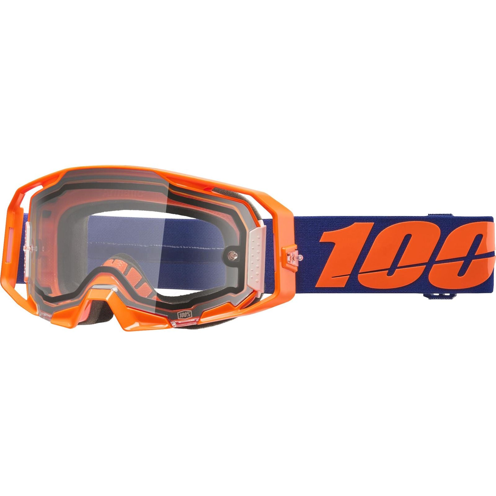 100% Armatic Enduro Moto Dual Pane Goggles - Neon Orange - Clear Lens [MPN: 50070-10003]_2083097