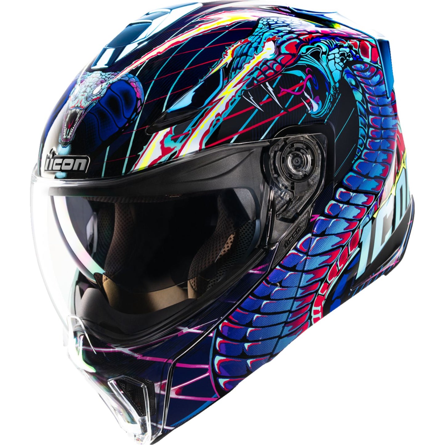 ICON Threshold™ Modular Helmet - Synthwave Lazer Cobra - Blue_1985691