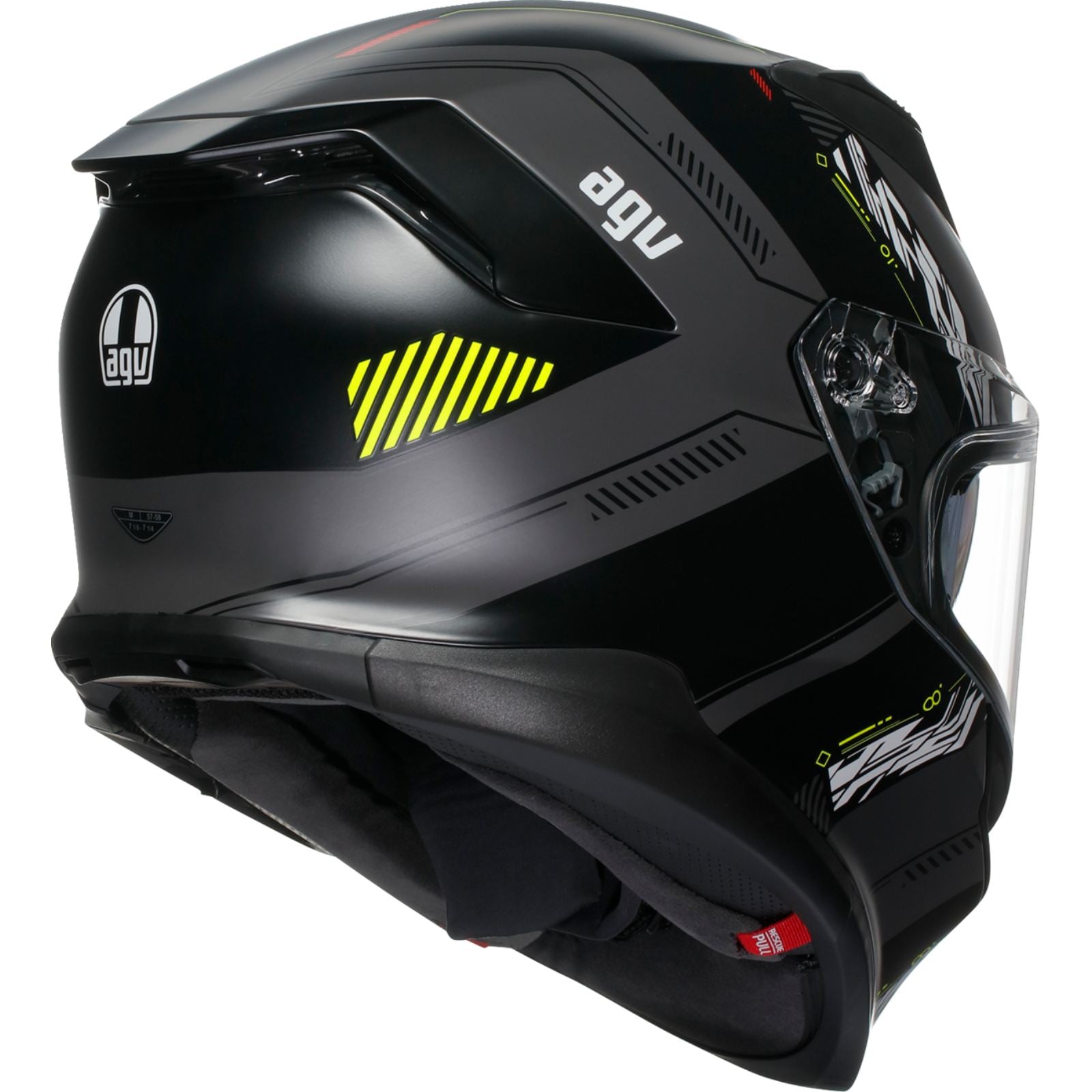 AGV Helmets K7 Helmet - Kyber - Matte Gray/Yellow Fluo_1988964