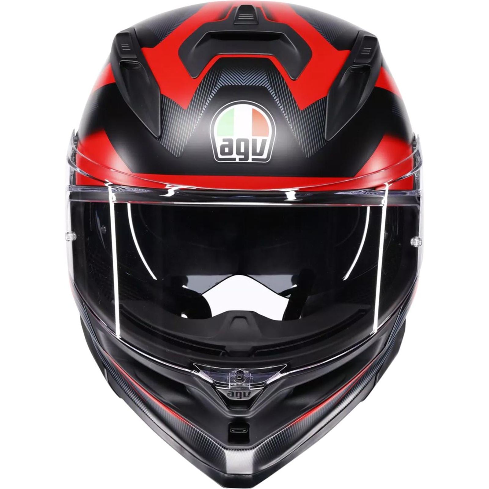 AGV Helmets K7 Helmet - Glimpse - Matte Black/Red - Medium [MPN: 2118399004-015-M]_2083075